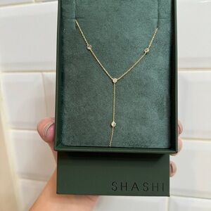 SHASHI EMILY DIAMOND LARIAT NECKLACE